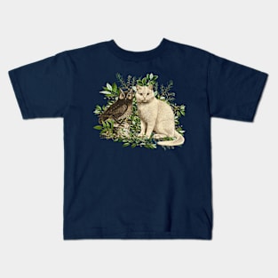 Cat and an owl Kids T-Shirt